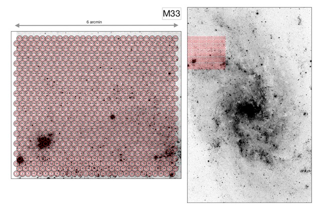 A single IFU pointing on M33 (credit: E. Pérez)